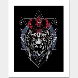 White Lion / Urban Streetwear / Lion With Crown Posters and Art